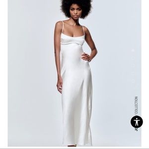 Satin effect cut out dress Zara